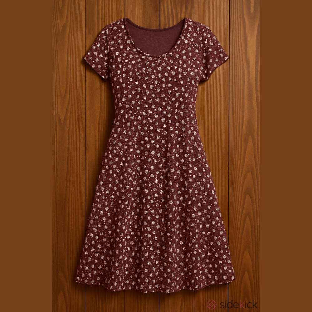 Ann Taylor Burgundy Floral Mini Dress